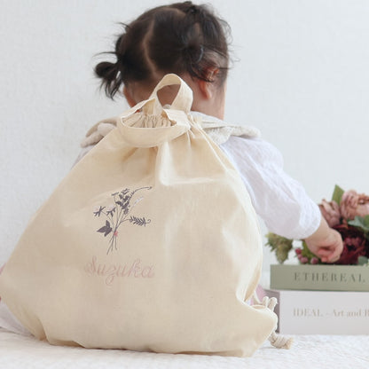 一升餅 1歳誕生日 刺繍名入れ 名前入りリュック・生成り・トレフルブラン