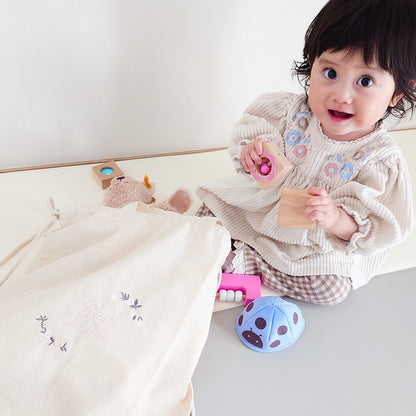 一升餅 1歳誕生日 刺繍名入れ 名前入りリュック・生成り・シャルム