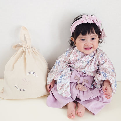 一升餅 1歳誕生日 刺繍名入れ 名前入りリュック・生成り・シャルム
