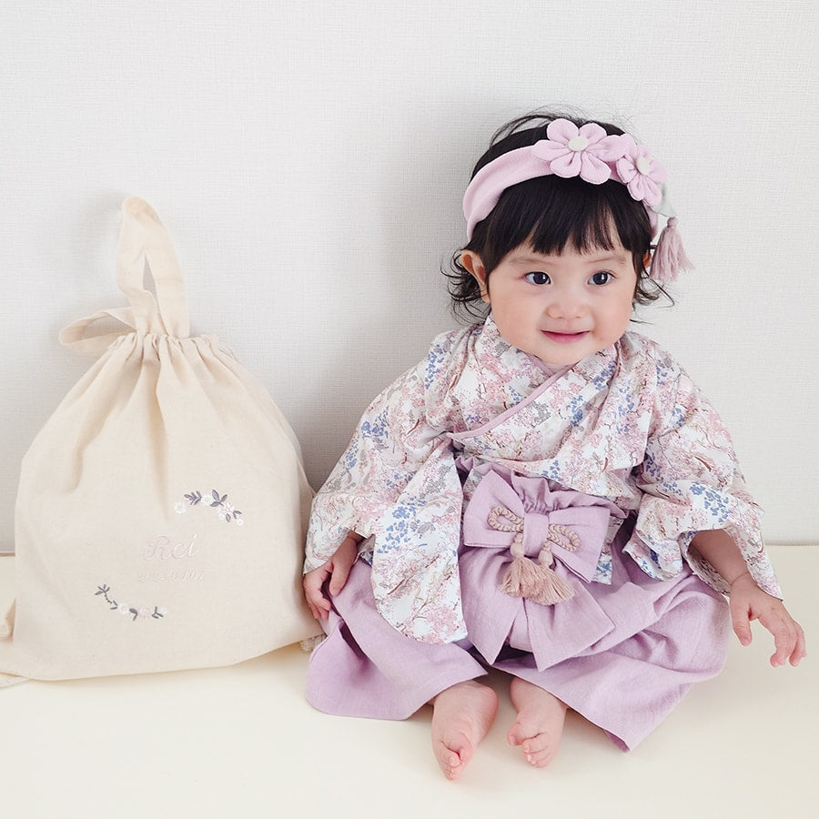 一升餅 1歳誕生日 刺繍名入れ 名前入りリュック・生成り・シャルム