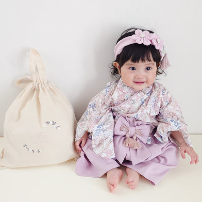 一升餅 1歳誕生日 刺繍名入れ 名前入りリュック・生成り・シャルム