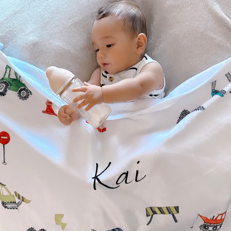 名前入りブランケット はたらくくるま