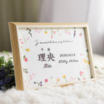 画像をギャラリービューアに読み込む, 刺繍命名書・with flowers