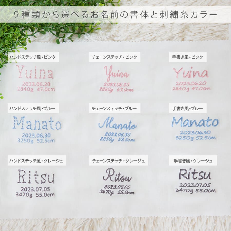 刺繍命名書・きっと、ないしょの物語・ミリュー