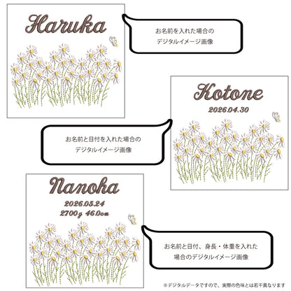刺繍名入れ 1歳誕生日 一升餅 名前入りリュック・生成り・フルール・ド・コリーヌ