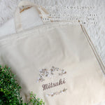画像をギャラリービューアに読み込む, 刺繍名入れ 1歳誕生日 一升餅 名前入りリュック・生成り・フルール・オン・レーヴ・ニュアンス
