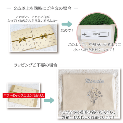 刺繍 命名書 命名タペストリー ブーケ・ピンクベージュ