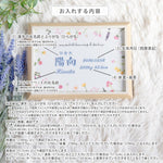 画像をギャラリービューアに読み込む, 刺繍命名書・with flowers