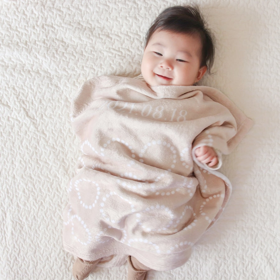名前入りブランケット ノブレスドット・ベージュ