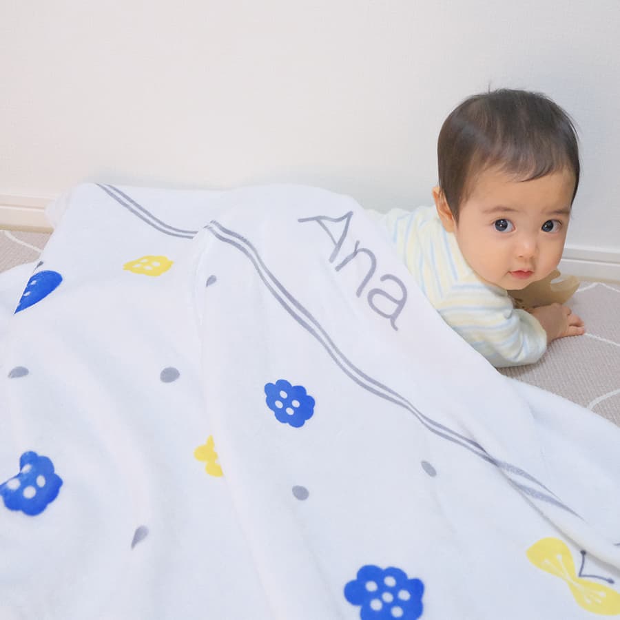 名前入りブランケット ちょうちょとねんね