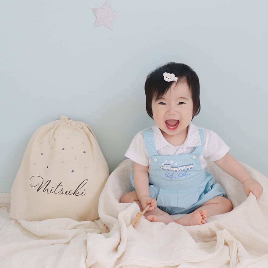 一升餅 1歳誕生日 名前入りリュック きらきらスター
