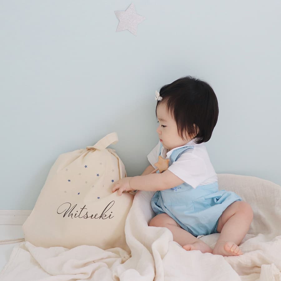 一升餅 1歳誕生日 名前入りリュック きらきらスター