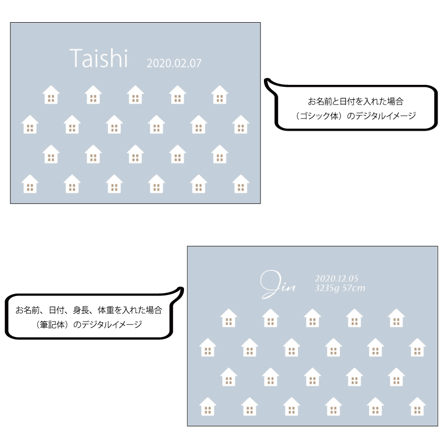 名前入りブランケット やさしいおうち・うたたね