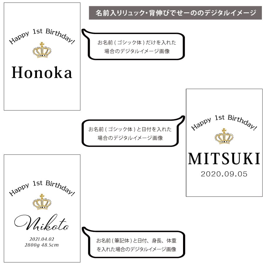 出産祝いに 名前入りリュックと名前入りおむつ巾着のギフトセット